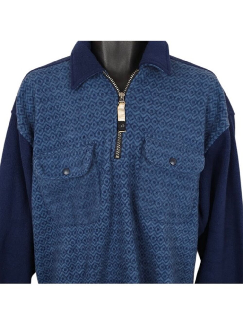 Vintage Bugle Boy Fleece Jacket Mens Size Large Blue 90s Pullover Streetwear